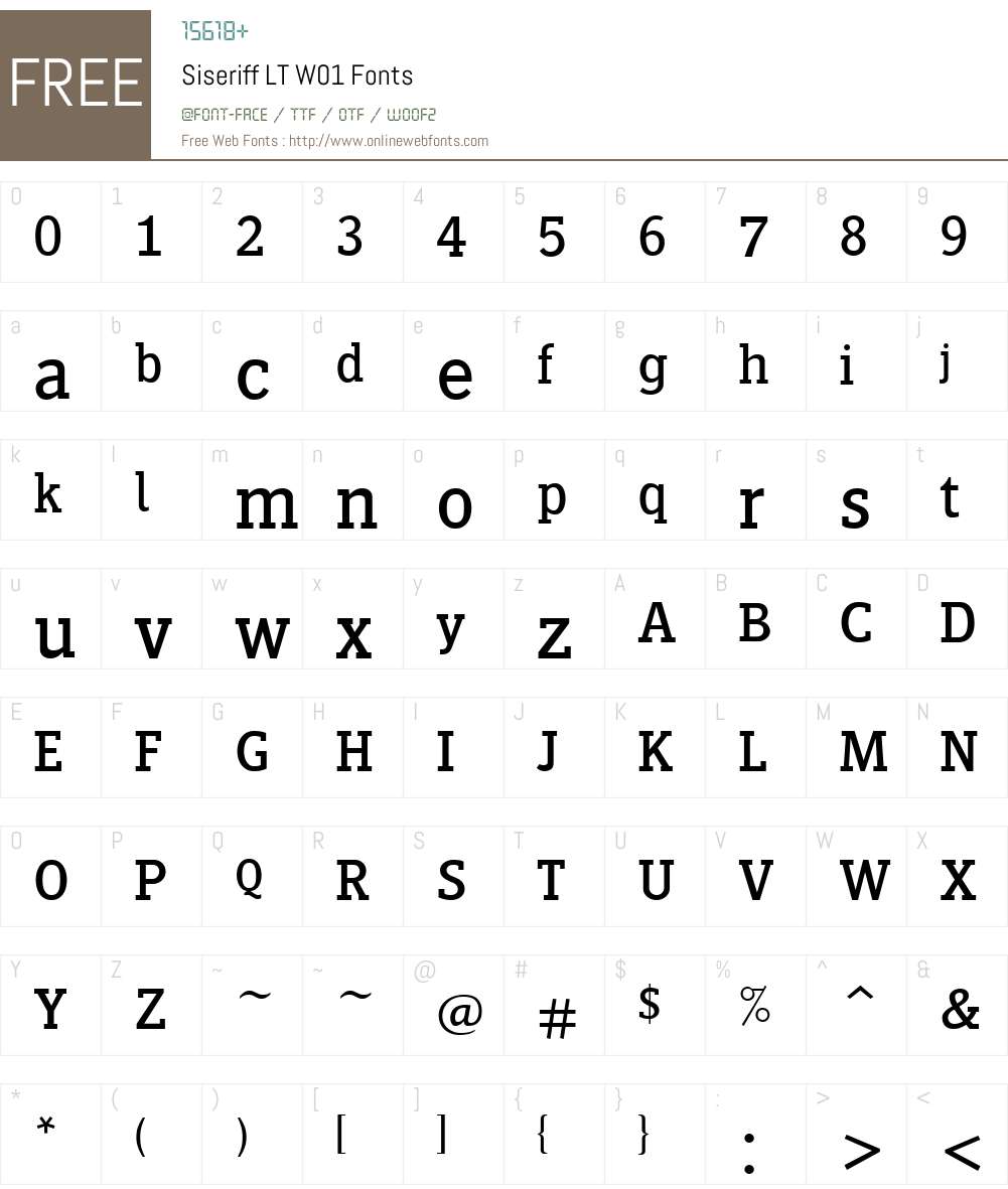 SiseriffLTW01 Font Screenshots