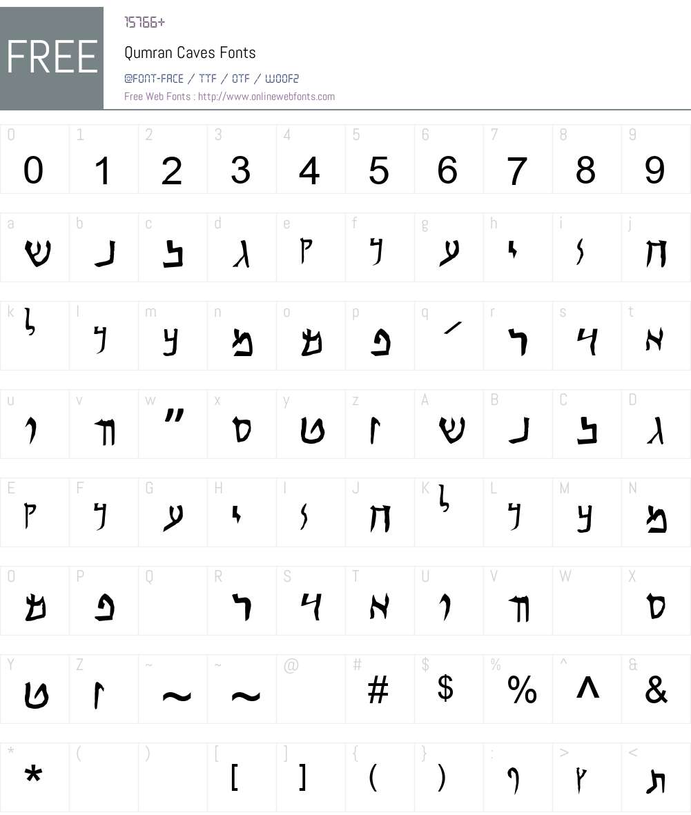 Qumran Caves Font Screenshots