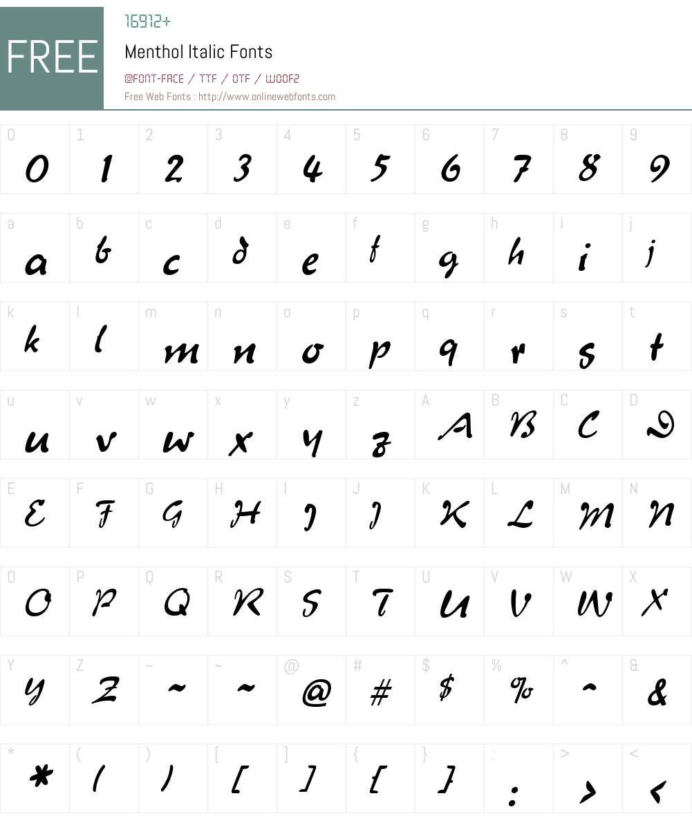 Menthol Font Screenshots