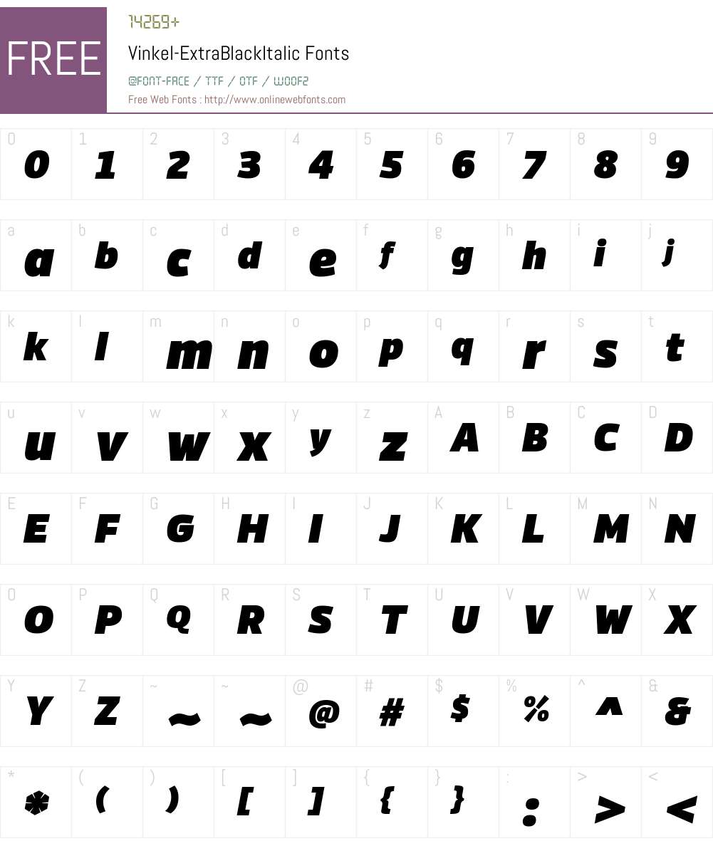 Vinkel ExtBl Font Screenshots