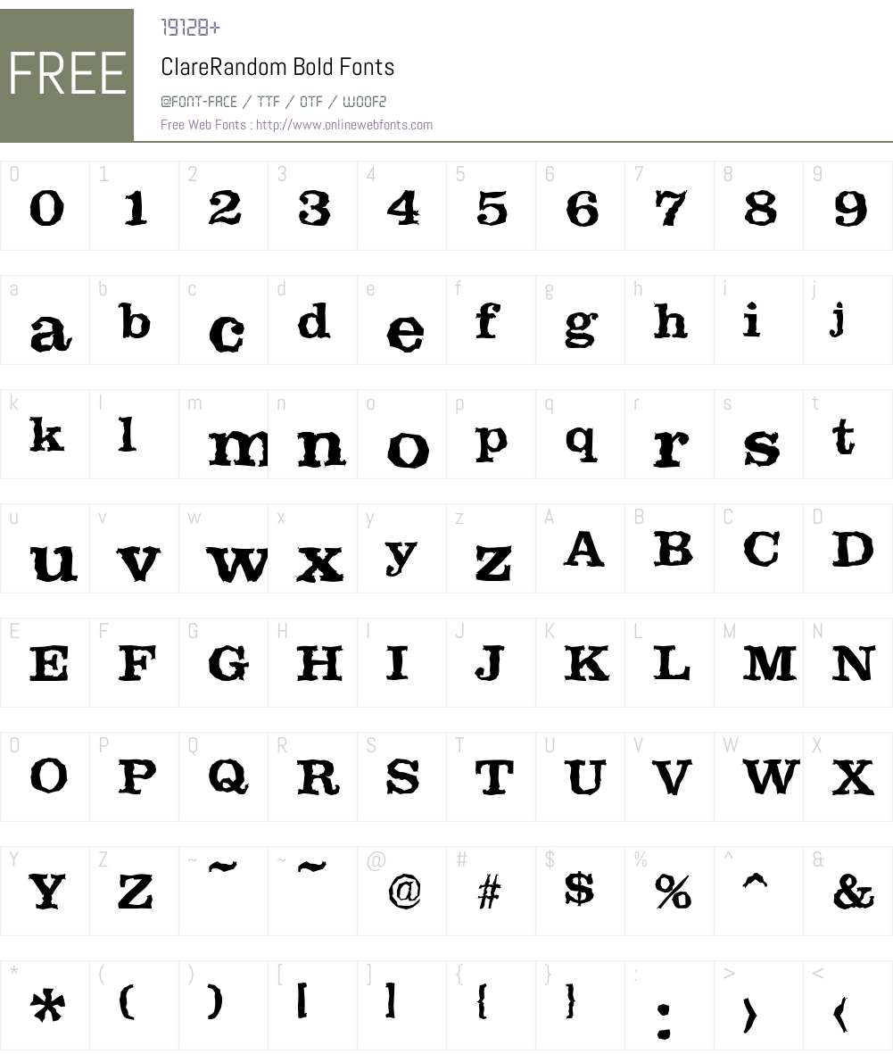 ClareRandom Font Screenshots