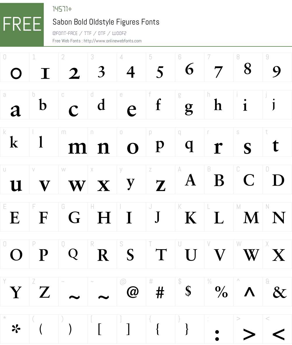 Sabon Font Screenshots