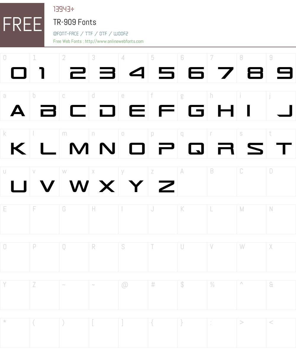 TR-909 Font Screenshots