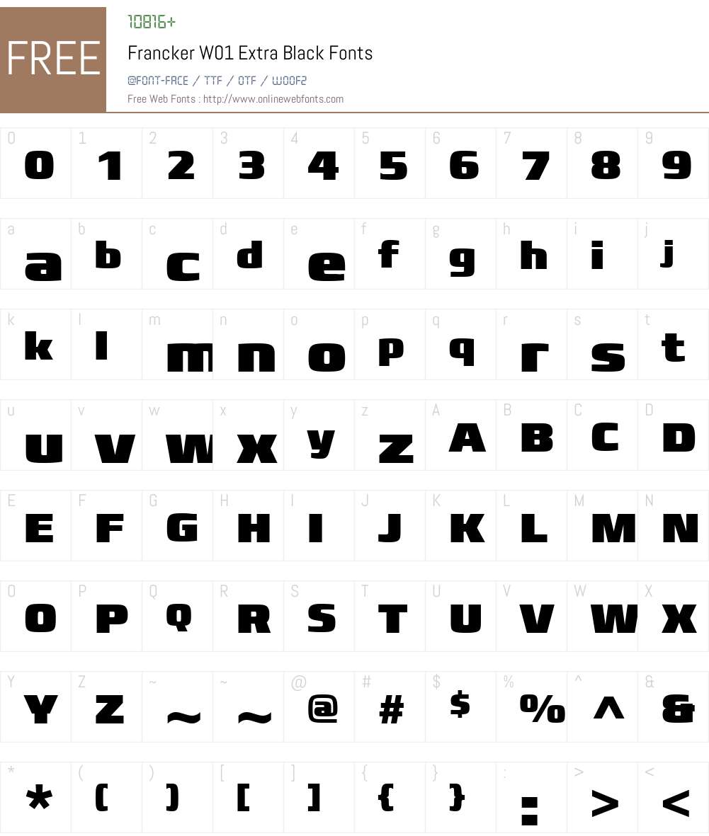 FranckerW01-ExtraBlack Font Screenshots