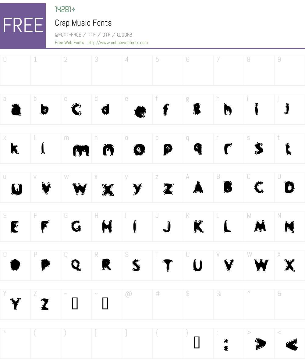 Crap Music Font Screenshots