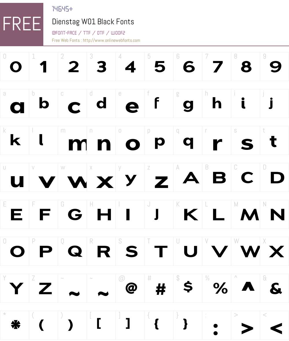Dienstag Black Font Screenshots