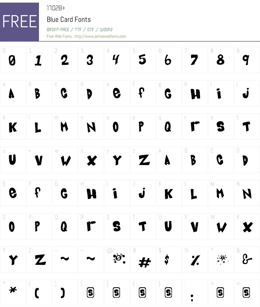 Blue Card Font Screenshots