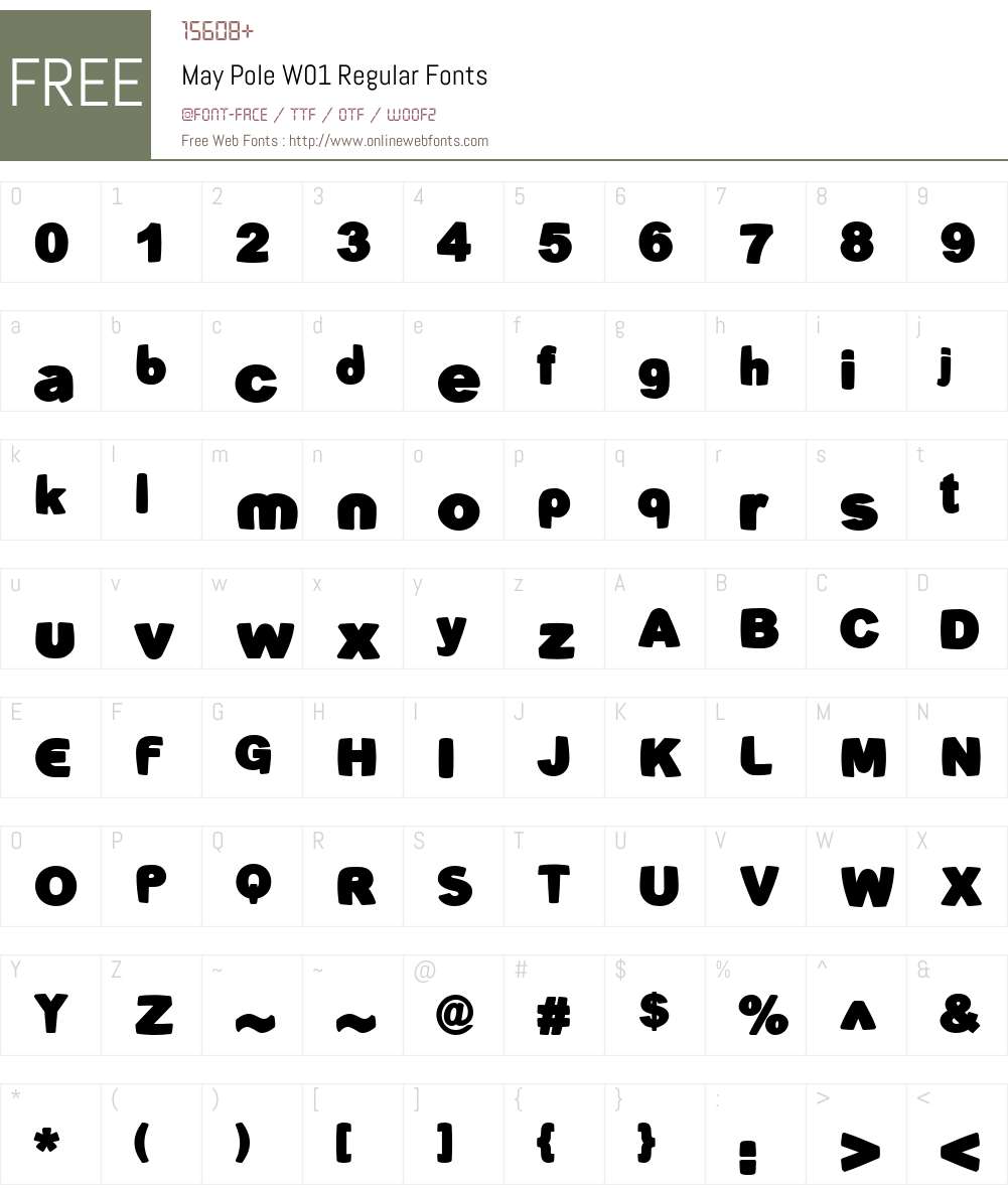 MayPoleW01-Regular Font Screenshots
