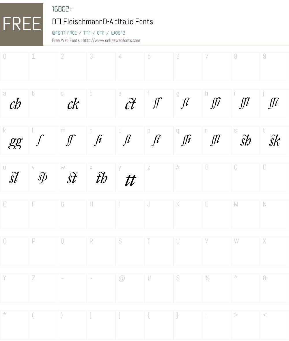 DTLFleischmannD Font Screenshots