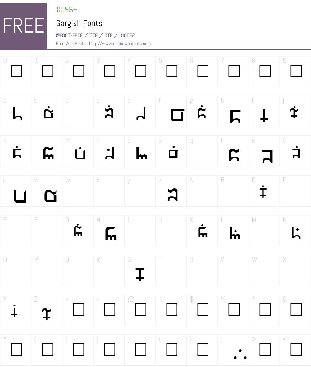 Gargish Font Screenshots