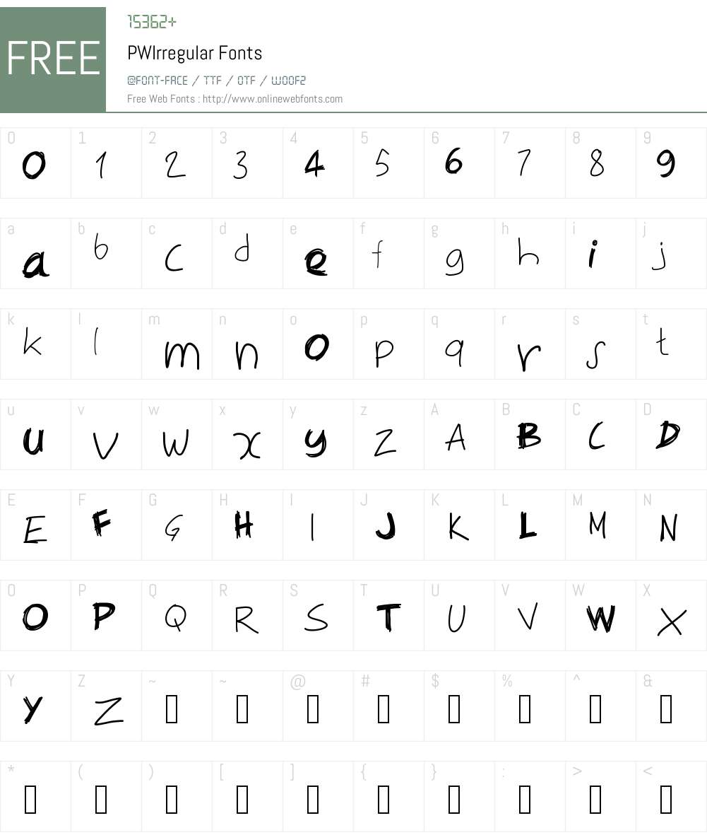 PWIrregular Font Screenshots