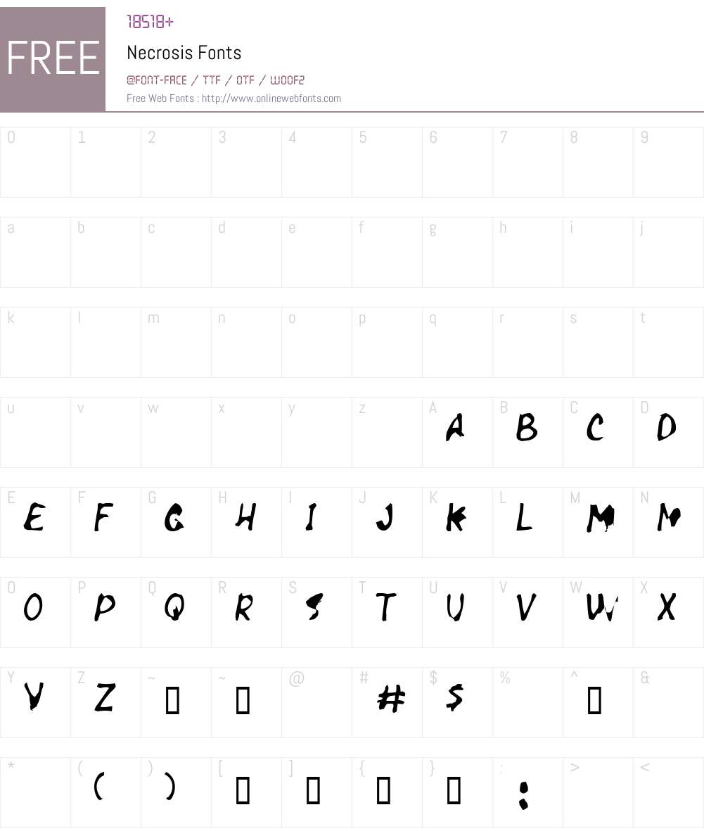 Necrosis Font Screenshots