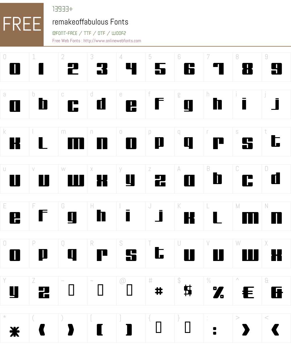 remakeoffabulous Font Screenshots