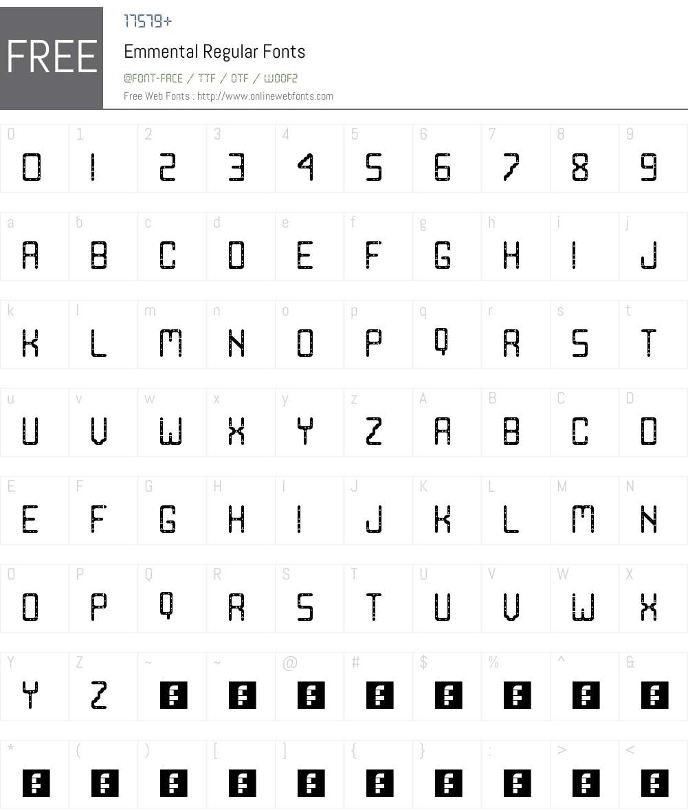 Emmental Font Screenshots