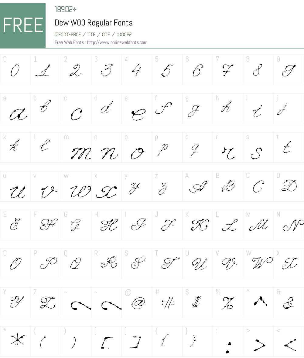 DewW00-Regular Font Screenshots