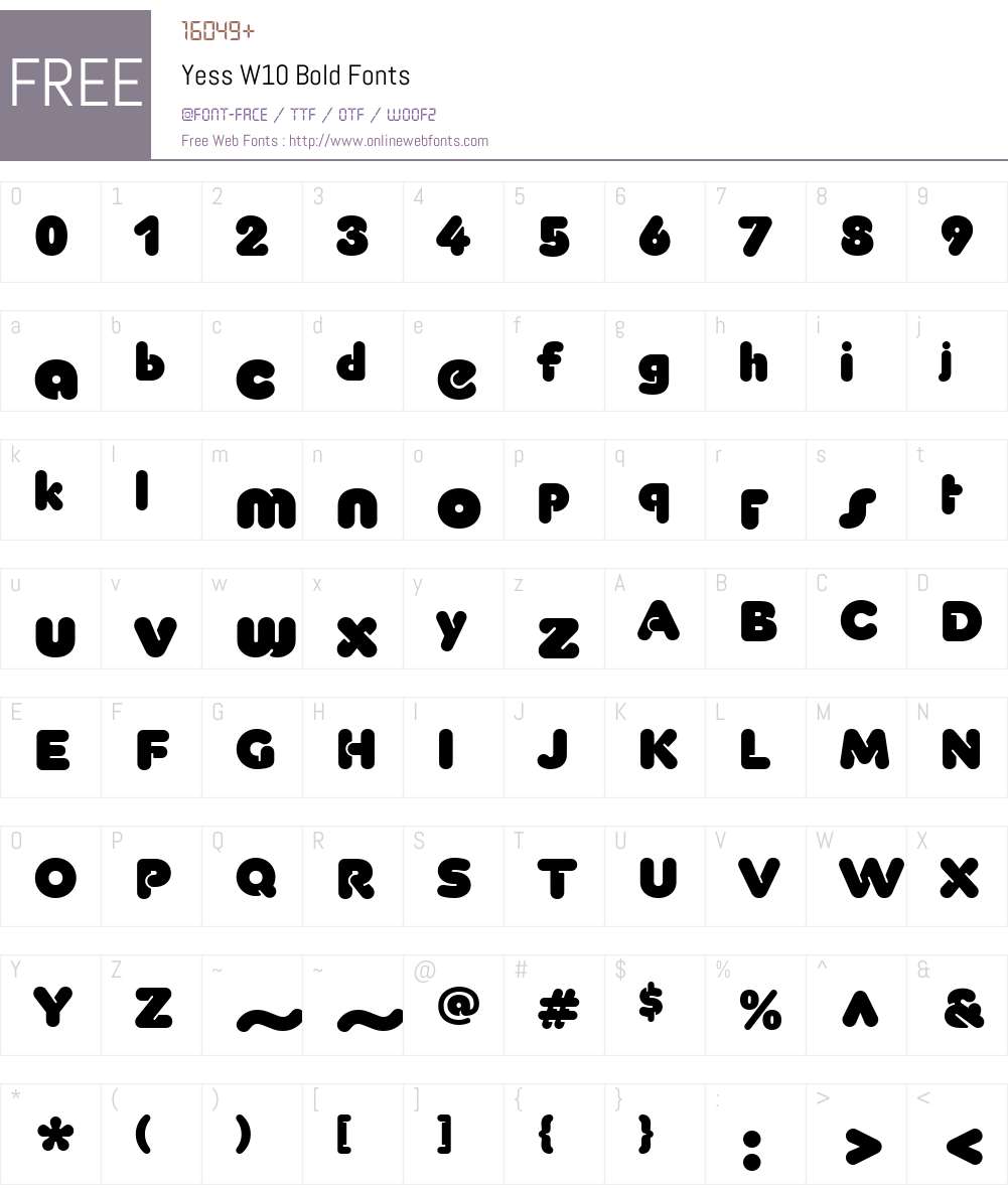 Yess Font Screenshots