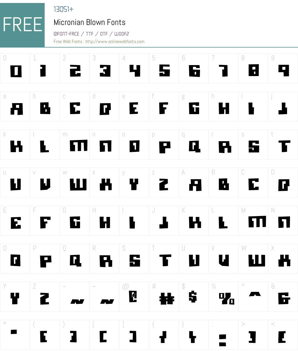 Micronian Blown Font Screenshots