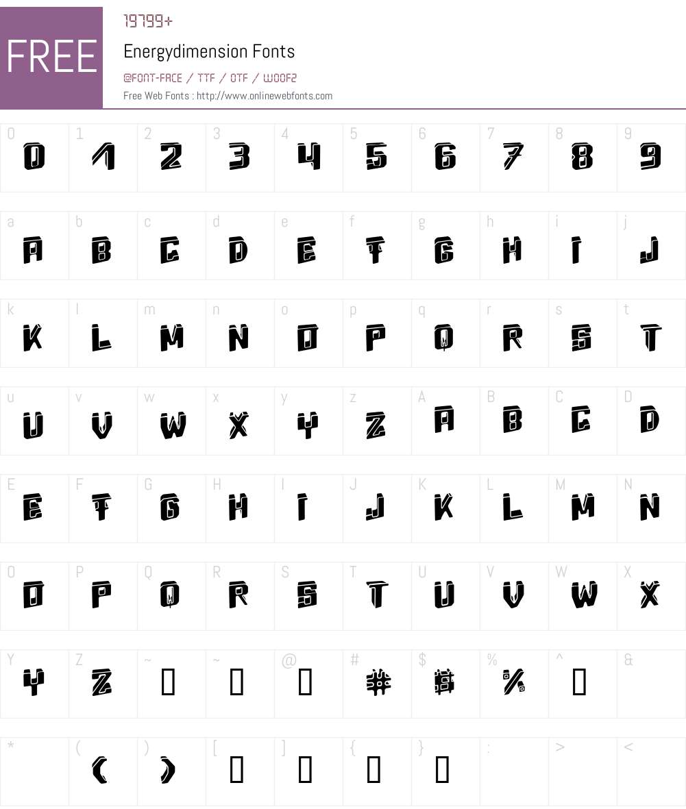 Energydimension Font Screenshots