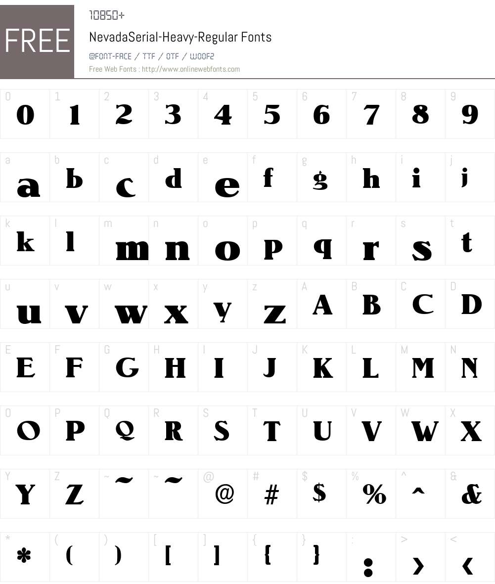 NevadaSerial-Heavy Font Screenshots