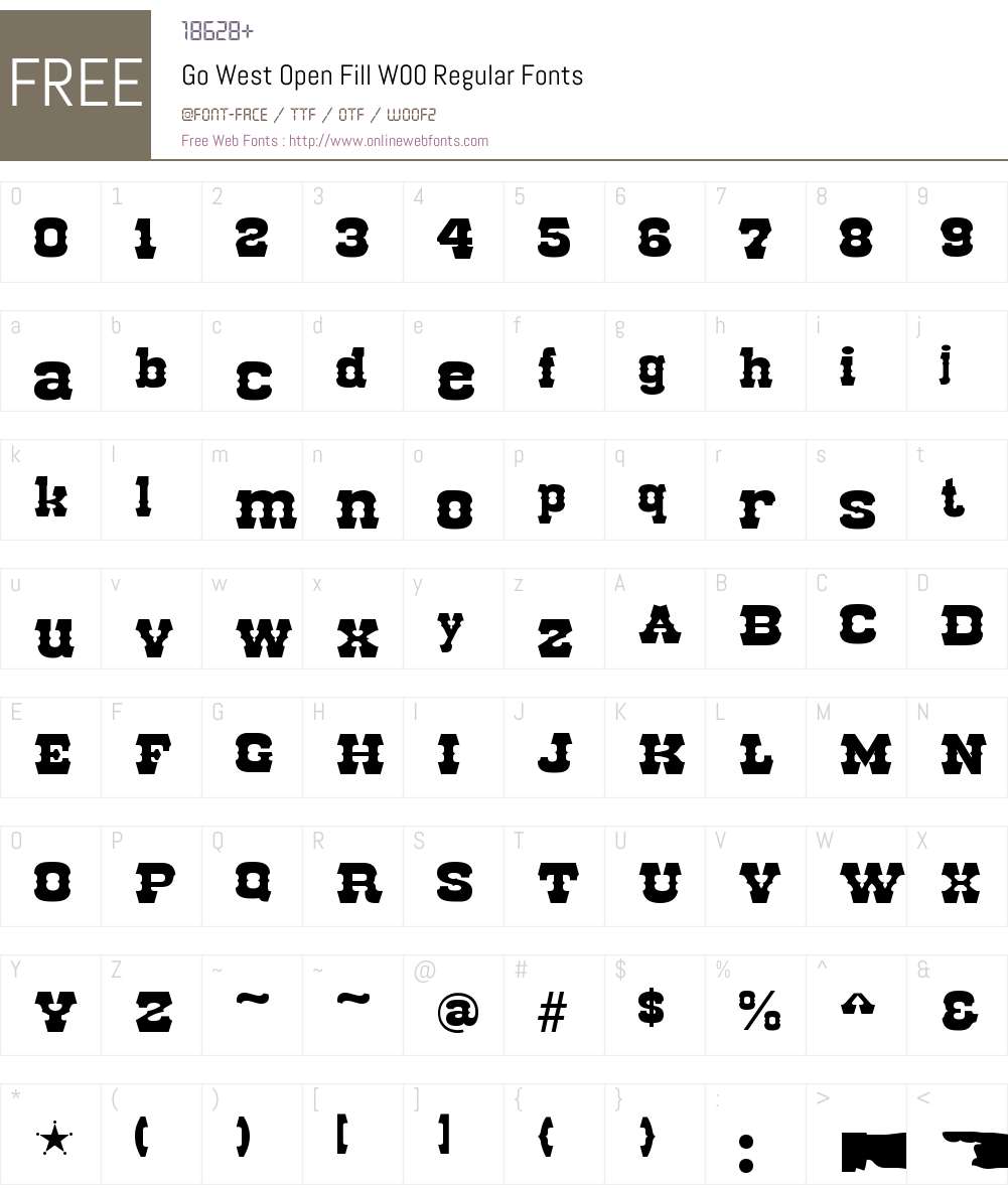 GoWestOpenFillW00-Regular Font Screenshots