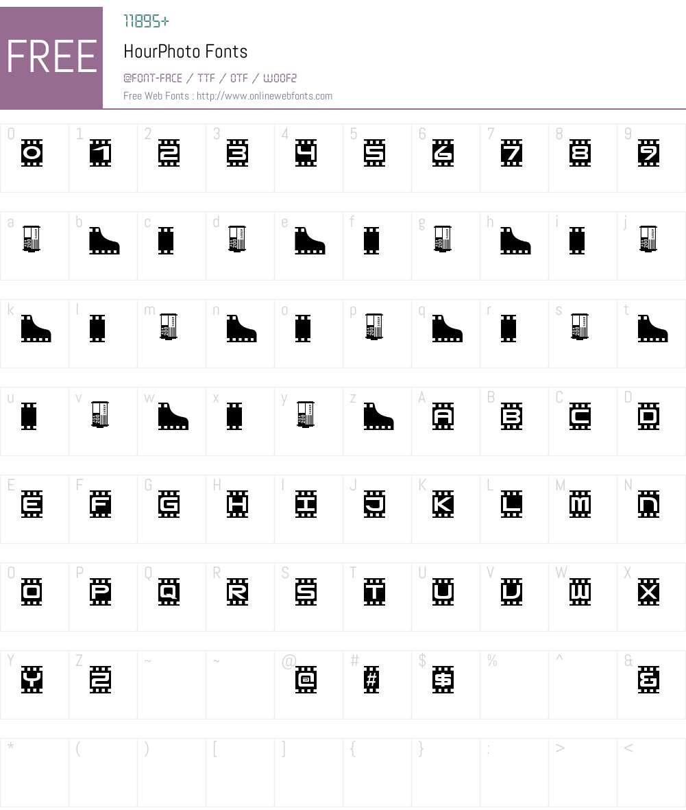 HourPhoto Font Screenshots