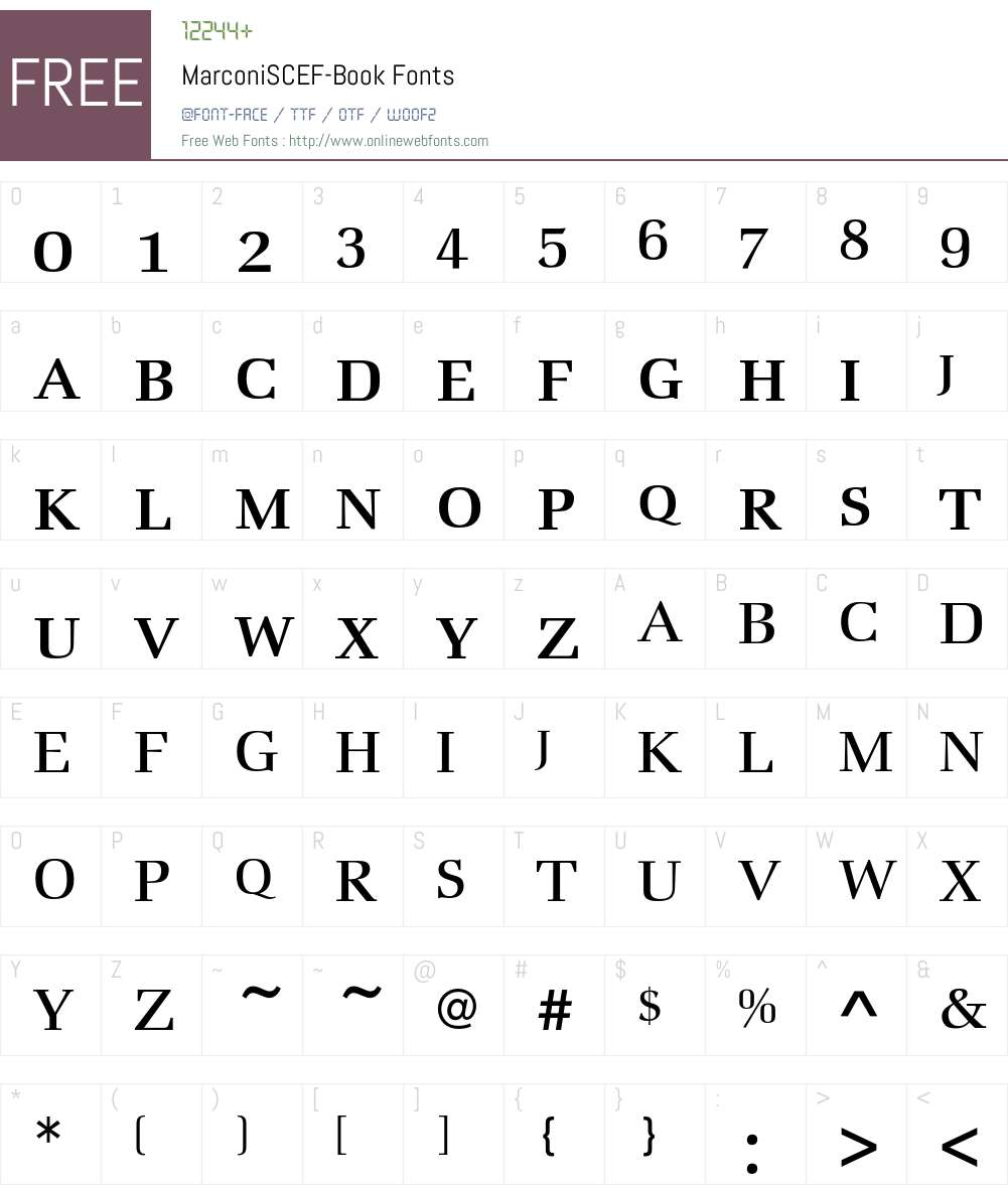 MarconiSCEF-Book Font Screenshots