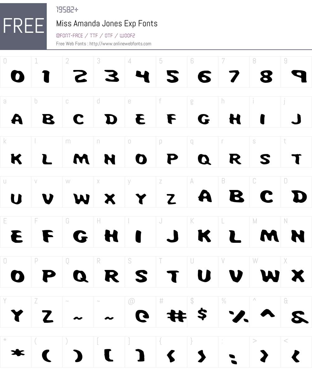 Miss Amanda Jones Exp Font Screenshots