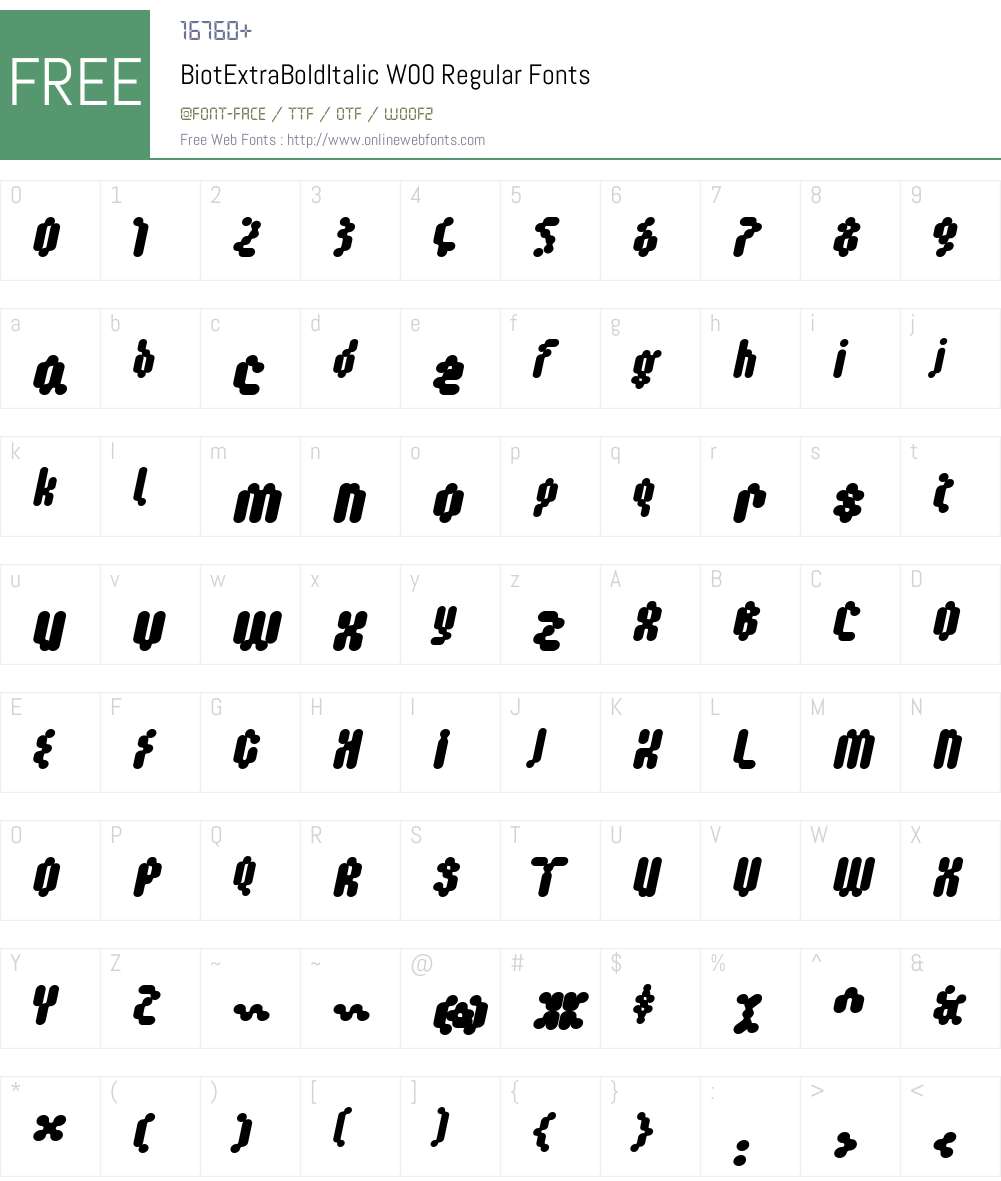 Biot Font Screenshots