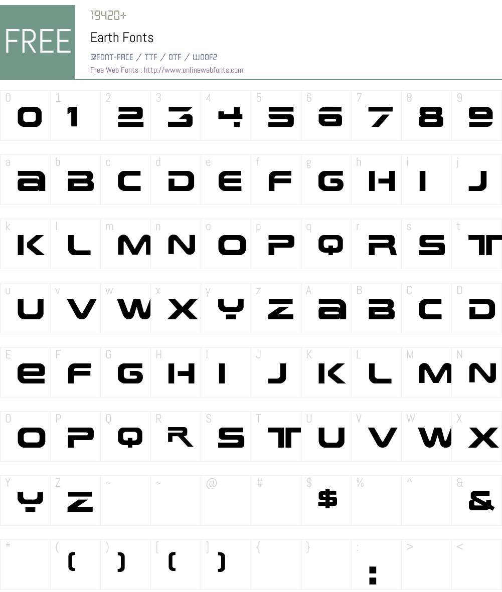 Earth Font Screenshots