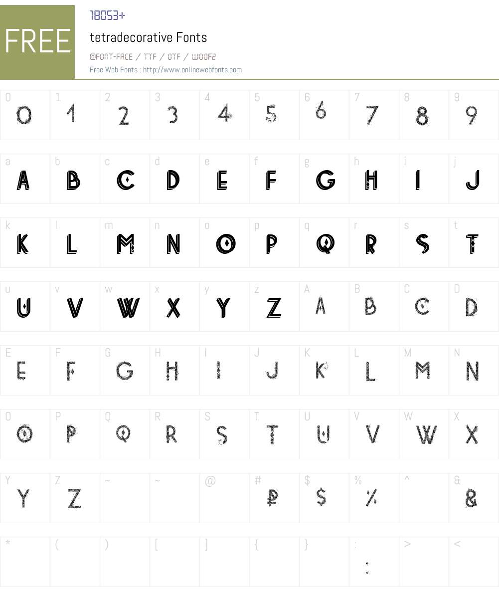 tetradecorative Font Screenshots