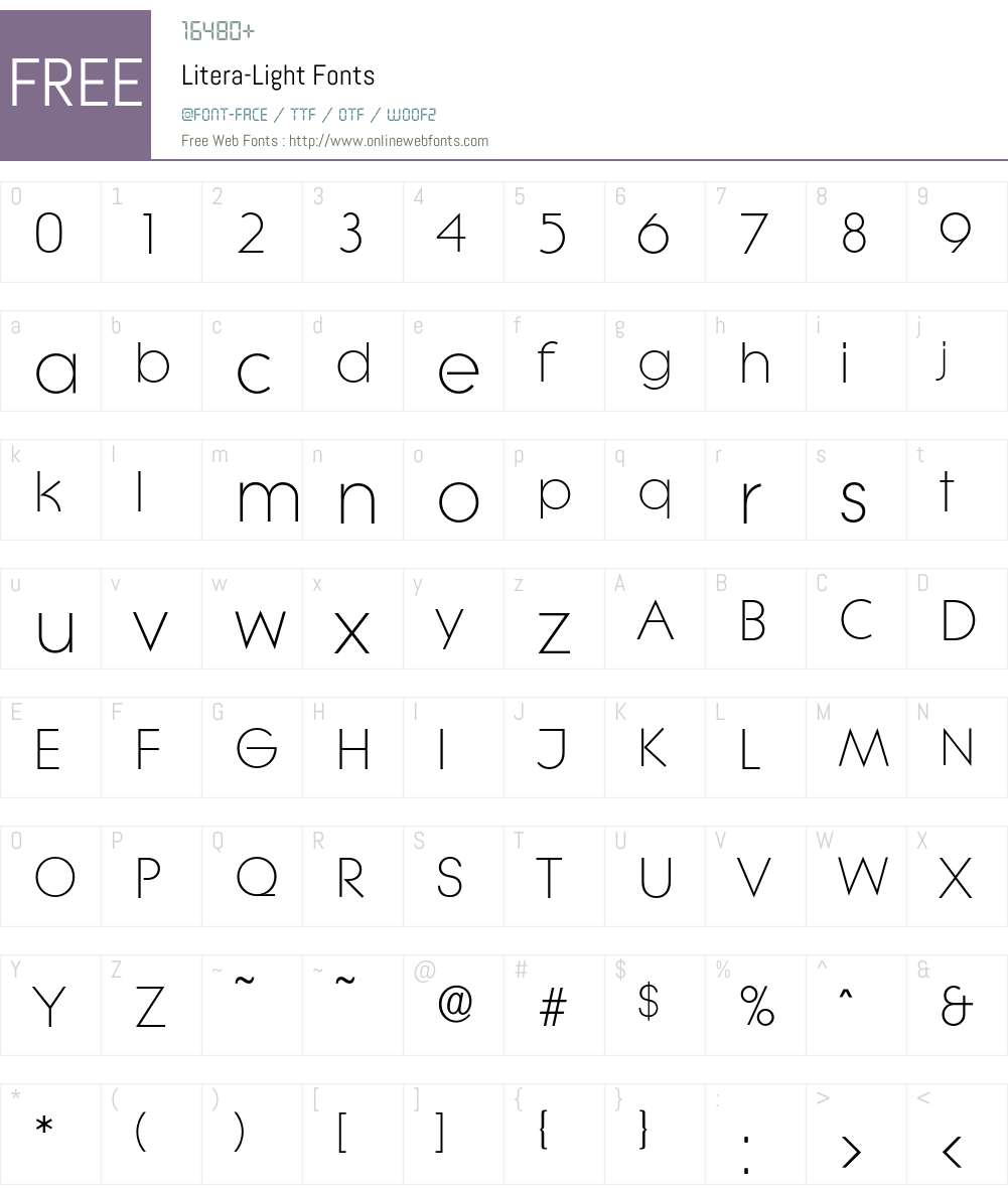 Litera-Light Font Screenshots