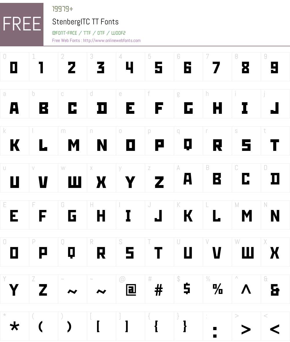 StenbergITC TT Font Screenshots