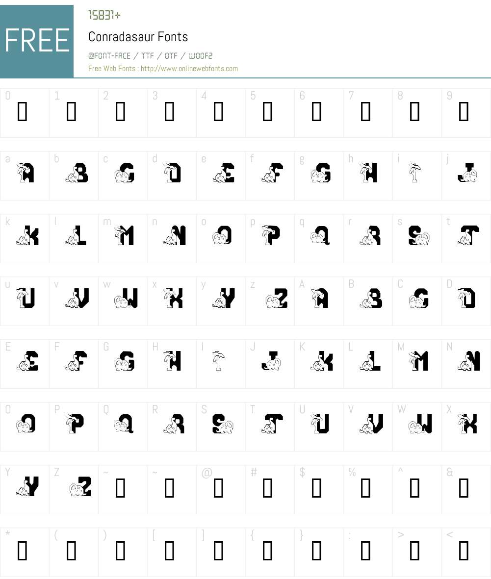 Conradasaur Font Screenshots