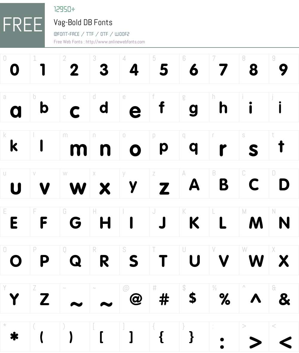 Vag DB Font Screenshots