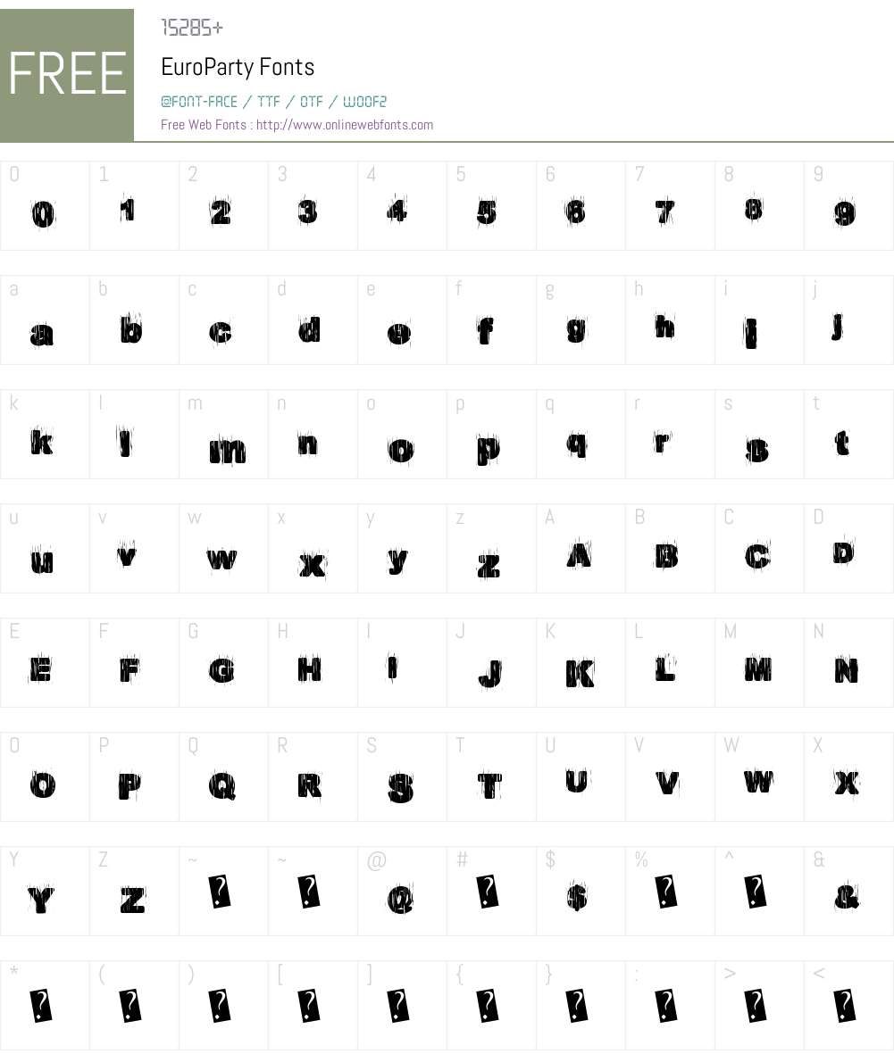 EuroParty Font Screenshots