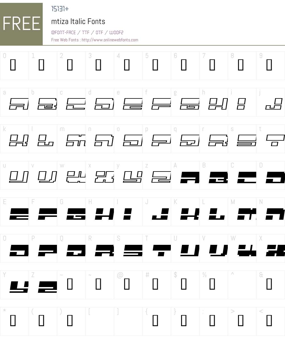 mtiza Font Screenshots
