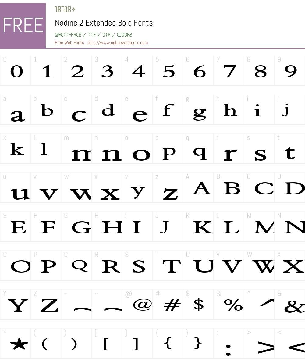 Nadine 2 Extended Font Screenshots