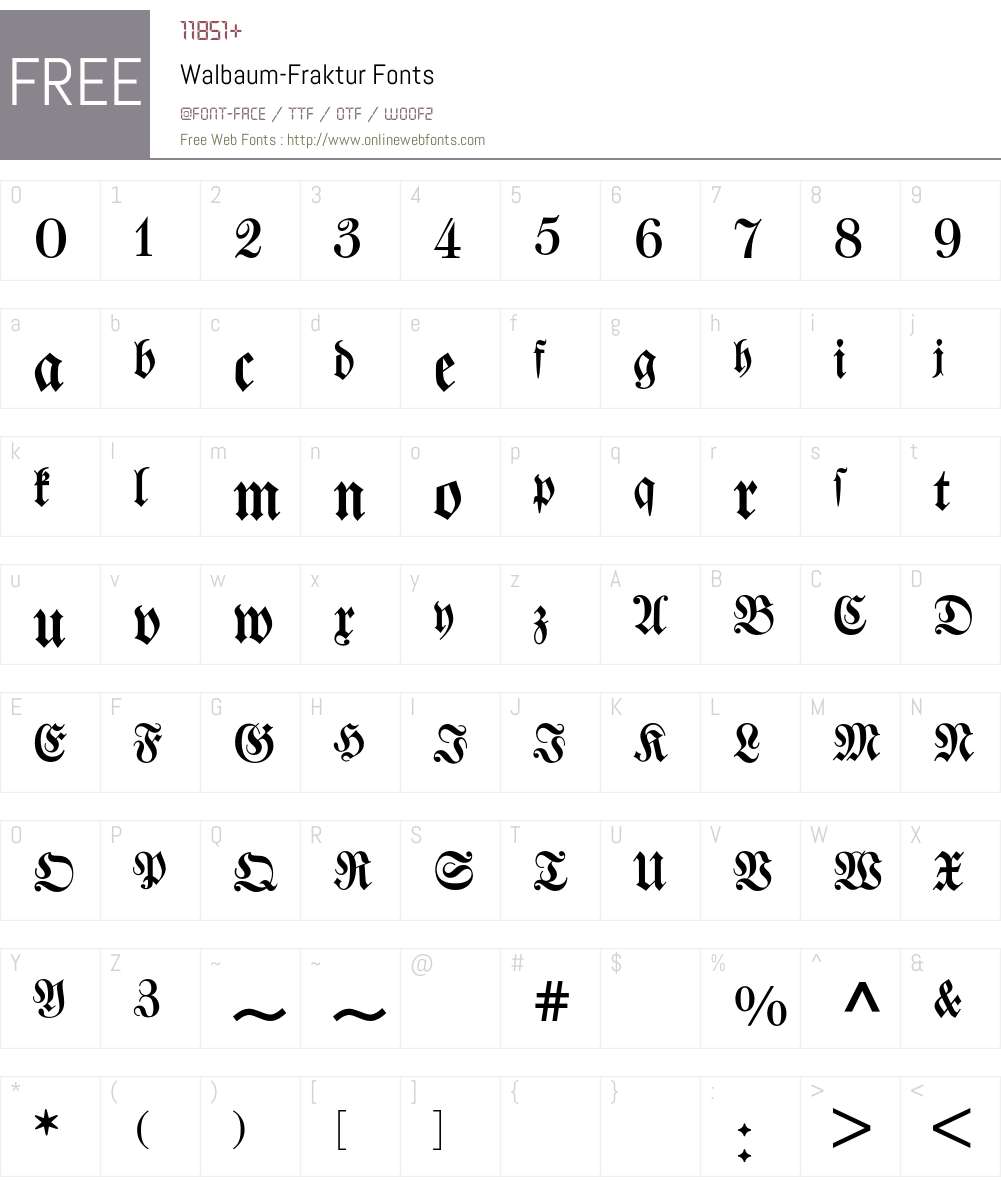 Walbaum Fraktur BQ Font Screenshots