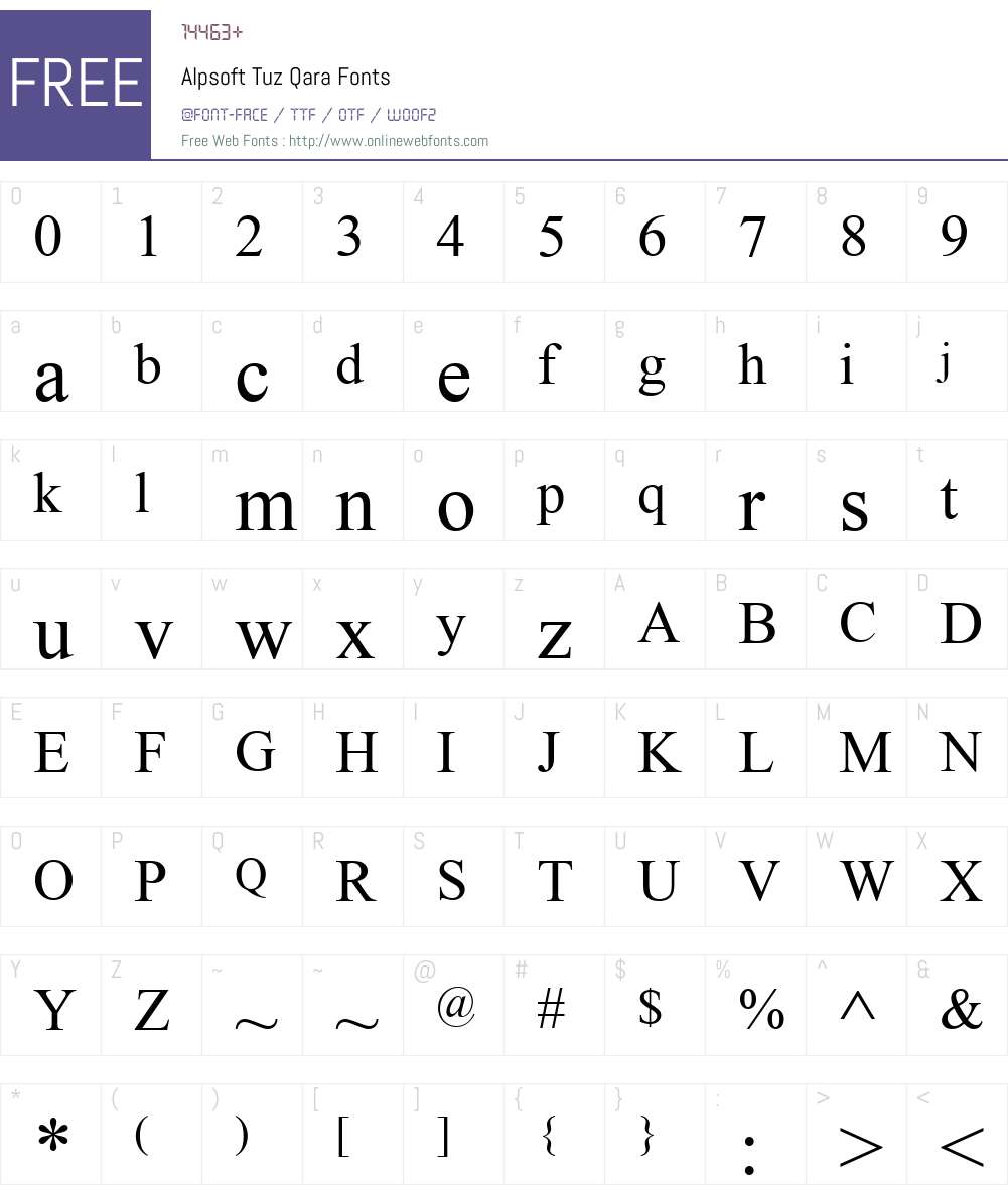 Alpsoft Tuz Qara Font Screenshots