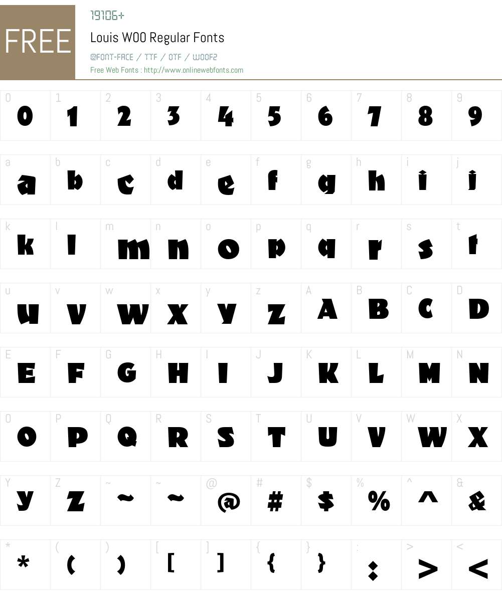 LouisW00-Regular Font Screenshots