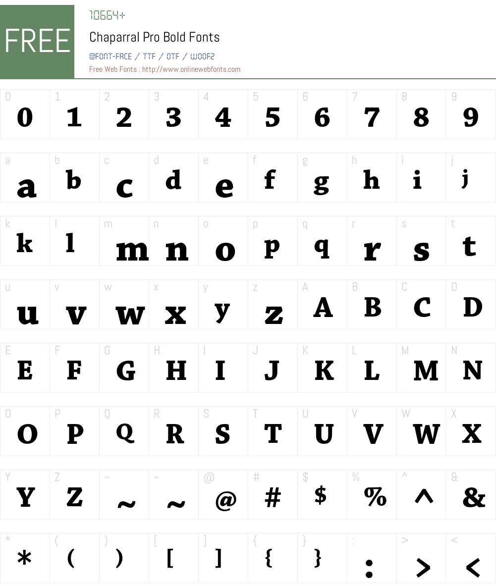 Chaparral Pro Font Screenshots