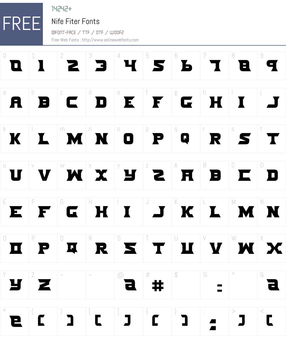 Nife Fiter Font Screenshots