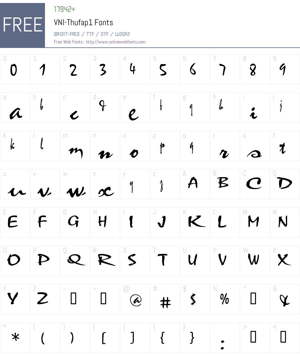 VNI-Thufap1 Font Screenshots