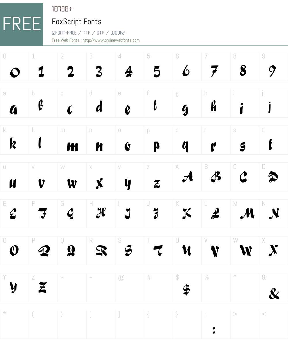 FoxScript Font Screenshots