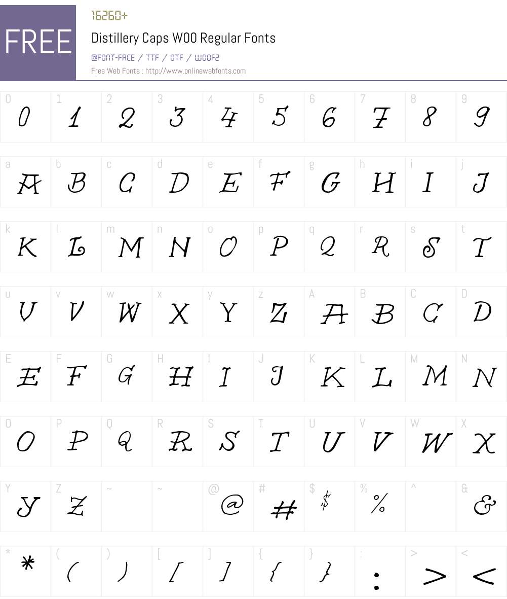 DistilleryCapsW00-Regular Font Screenshots