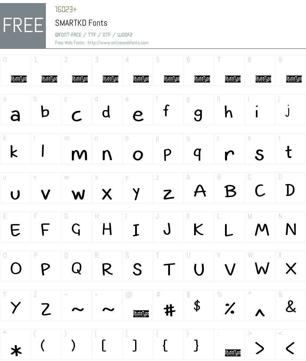 SMARTKD Font Screenshots
