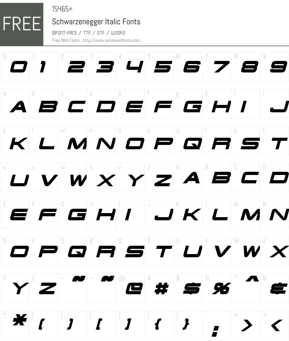 Schwarzenegger Font Screenshots