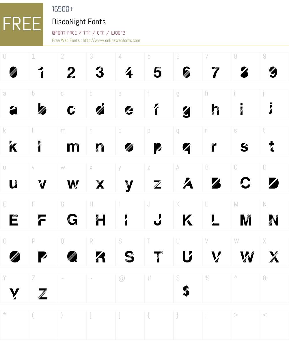 DiscoNight Font Screenshots