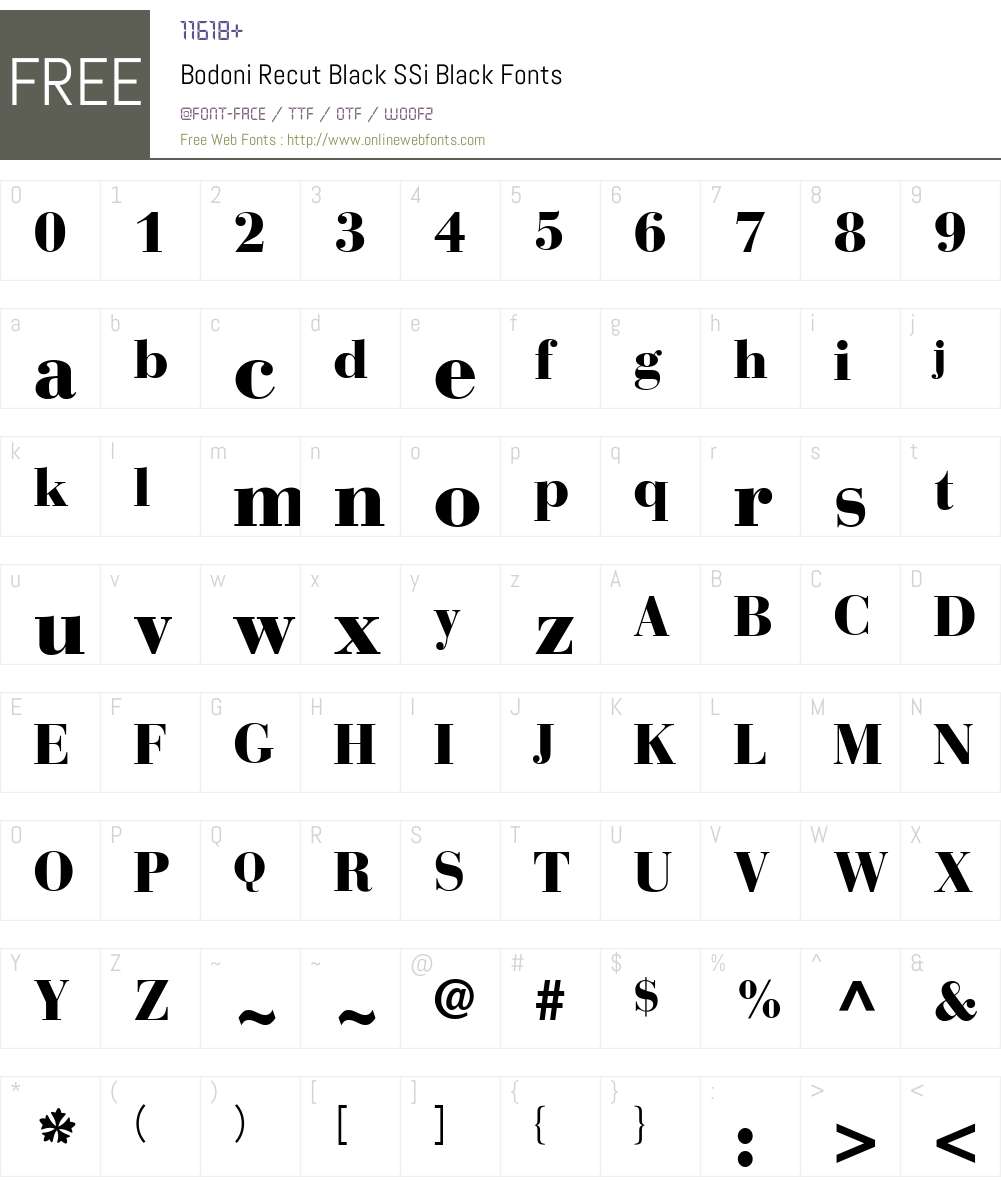 Bodoni Recut Black SSi Font Screenshots