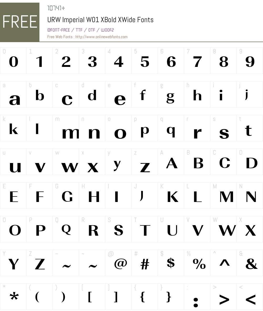 URWImperialW01-XBoldXWide Font Screenshots